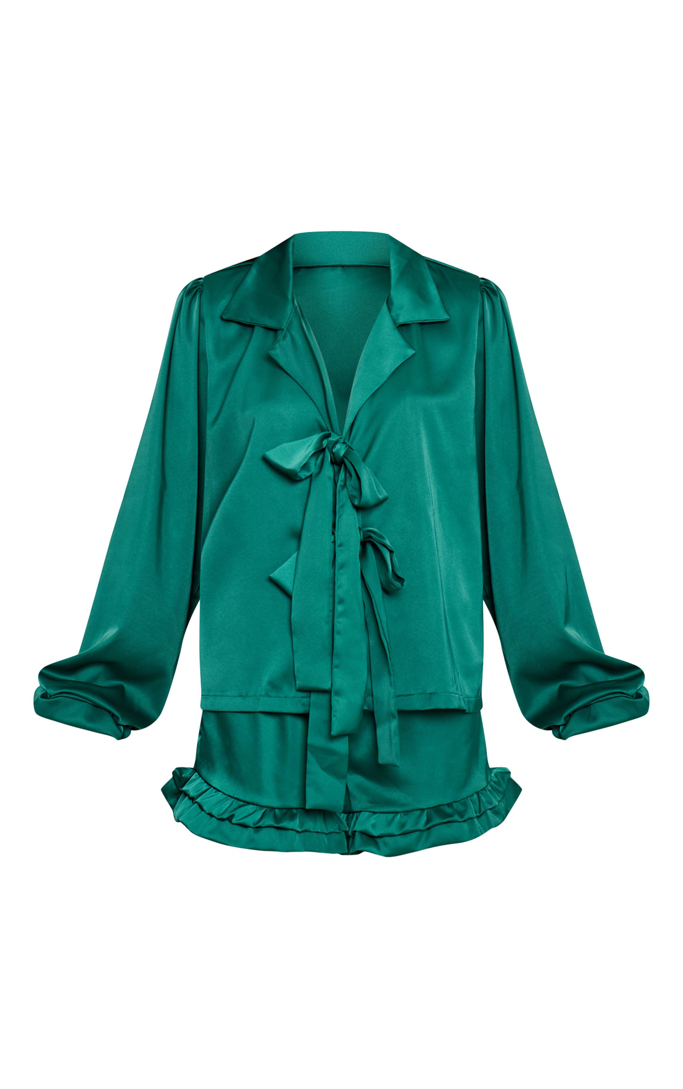 Vert Pyjama À Volants Avec Nœud À Nouer