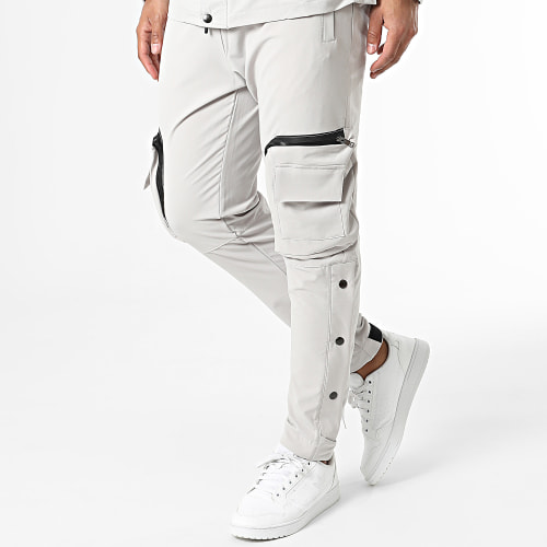 Ensemble Veste Zippée Et Pantalon Cargo Gris