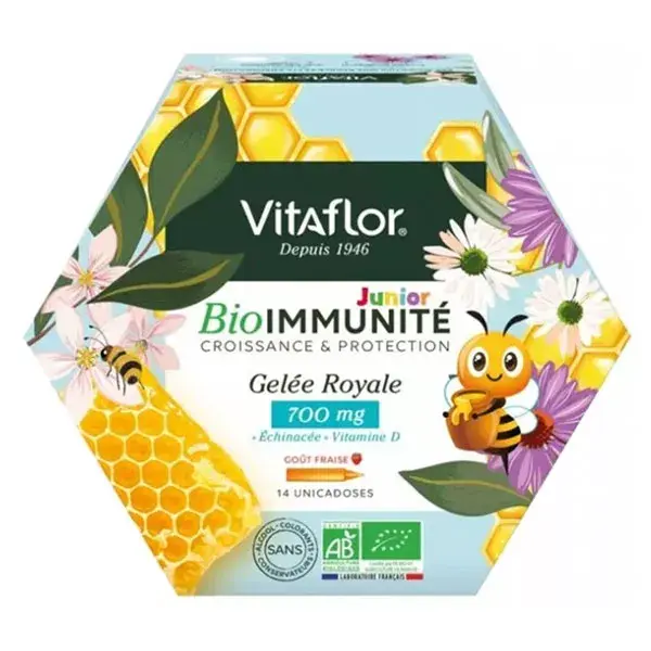 Vitaflor BioImmunity Junior Geleia Real Orgânica 700mg 14 Sachês de Dose Única