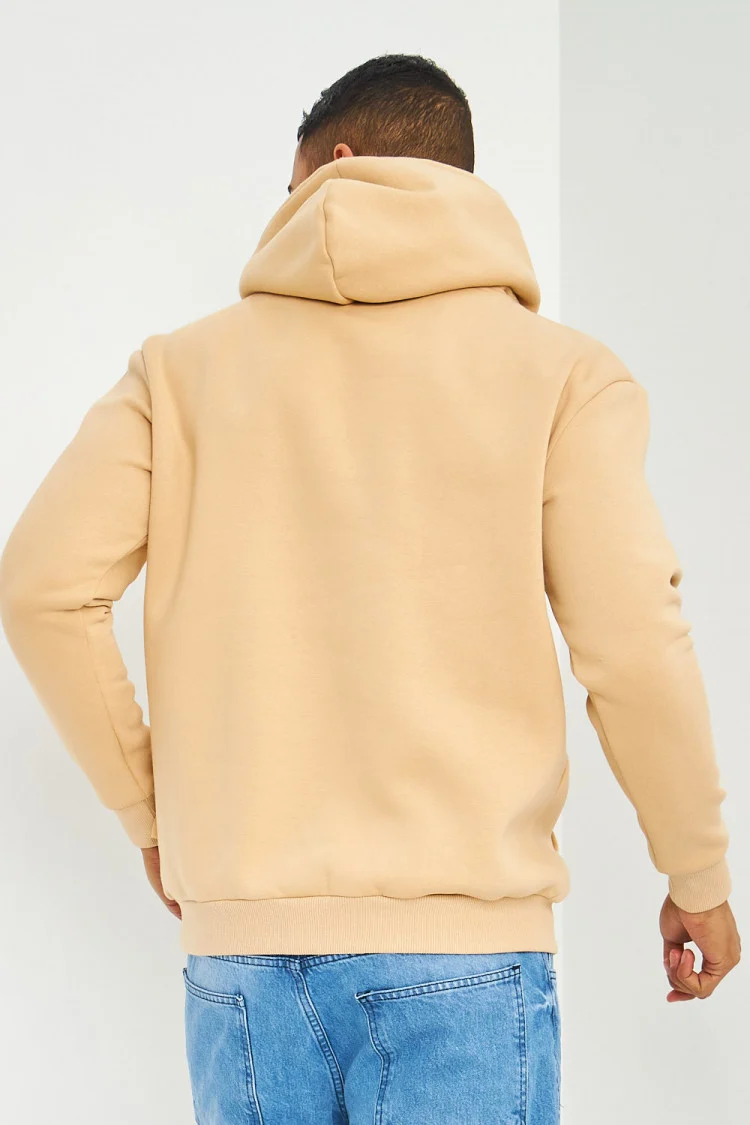 Sweat beige à capuche Brentiny