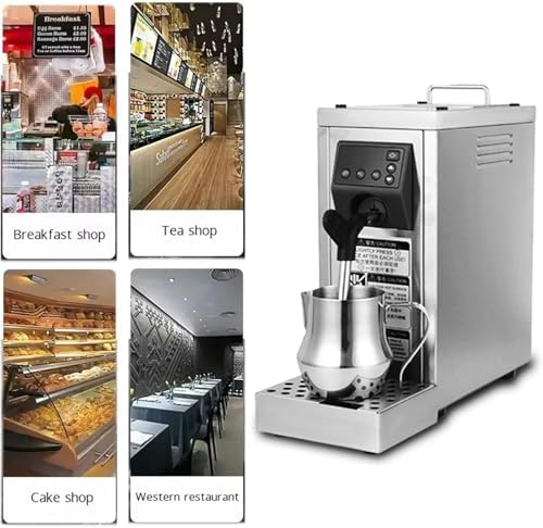 Milchaufschäumer, 1450 W, Dampfmaschine mit 800 ml abnehmbarem Tank, einstellbare Temperatur 40 °C bis 90 °C, für Cafés und Milchteeläden