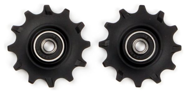 Paire de Galets de Dérailleur Elvedes 2 x 12 Dents / Roulements Narrow Wide