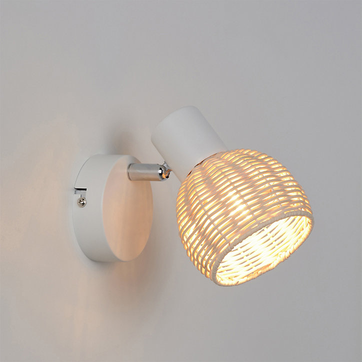 Spot patère E14 40W Corep Calanques blanc L.10 x H.13 x P.14 cm