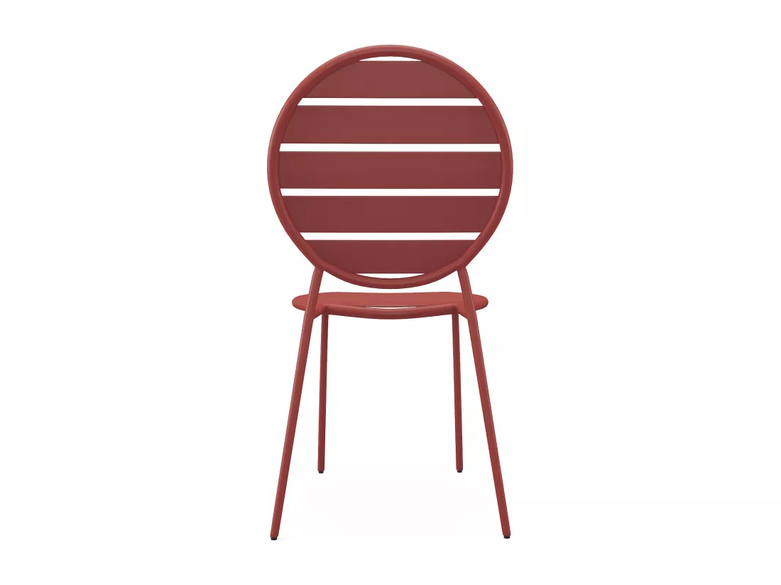 Lot de 4 chaises de jardin empilables en métal - Terracotta - MONTEFARO de MYLIA