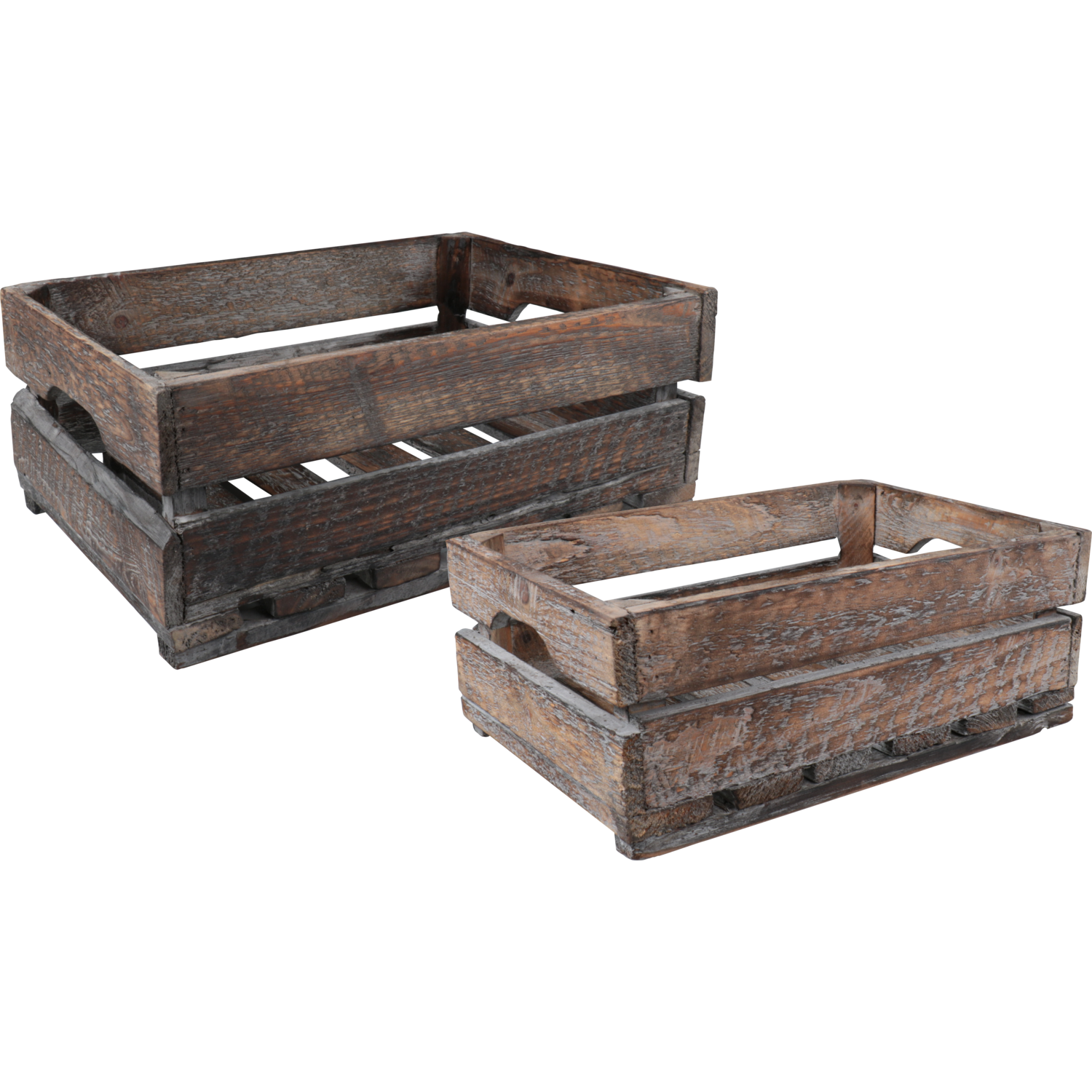Houten kisten 40x29x16 + 34x23x13cm