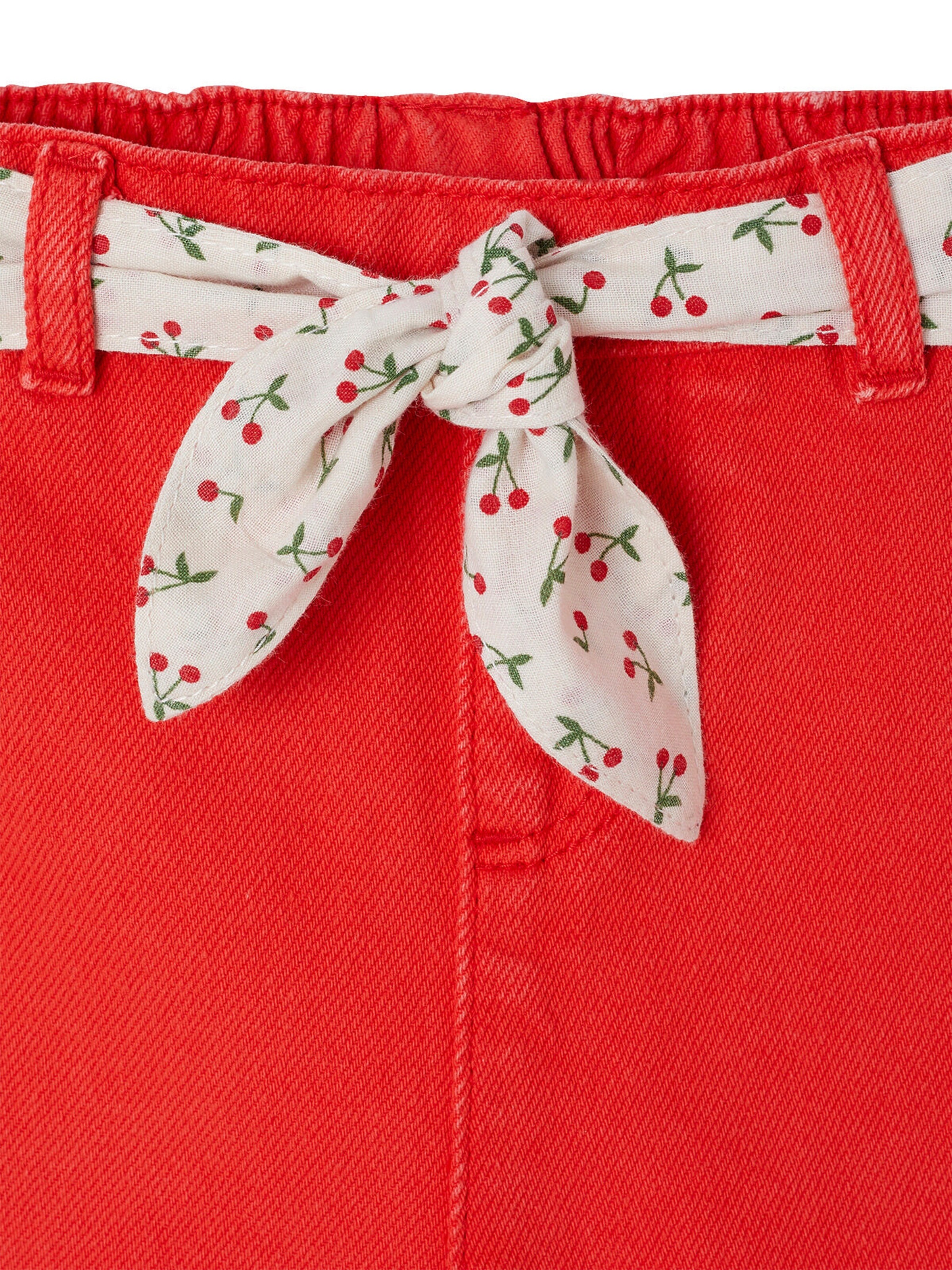 Vertbaudet Weite Baby Hose mit Bindegürtel rot