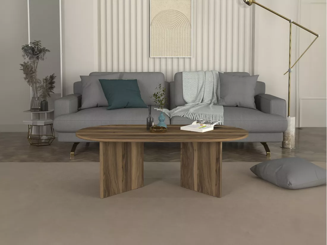 Table basse - Naturel foncé - TOPANIA