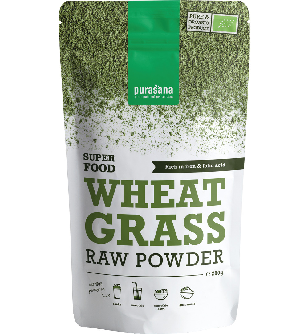 Purasana Tarwegras Poeder/Poudre Herbe De Ble Vegan Bio (200 gr)