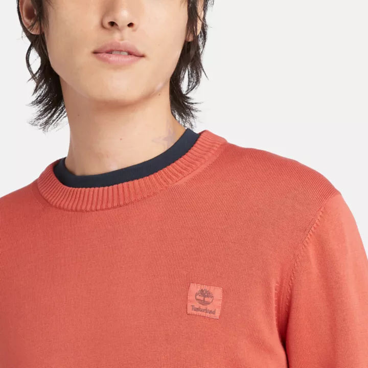 Pull teint en pièce pour homme en rouge