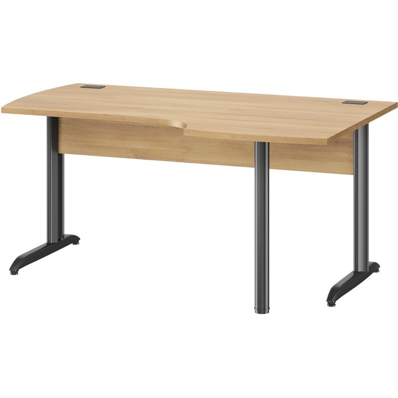 Bureau d'angle compact Quarta Plus L 160 cm piètement métal