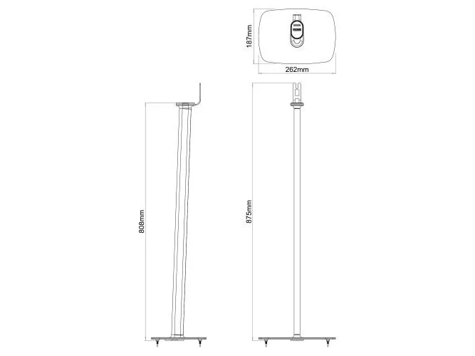 Flexson S1-FSX2 - Stativ - for højttaler(e) - sort - gulvstående (pakke med 2) - for Sonos One (sort)