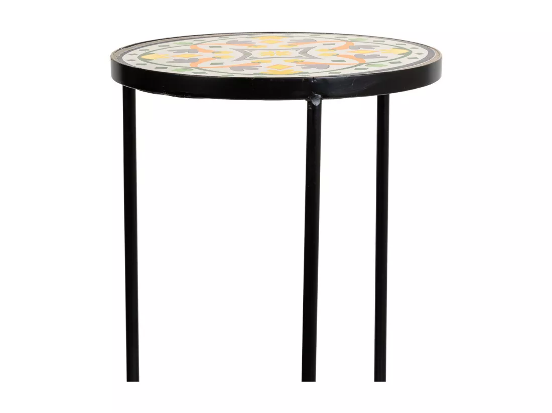Ensemble de 3 supports en mosaïque et métal noirs