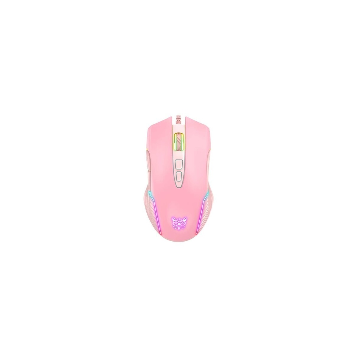 Onikuma CW905 spillmus med 6 DPI-nivåer og RGB-belysning - rosa
