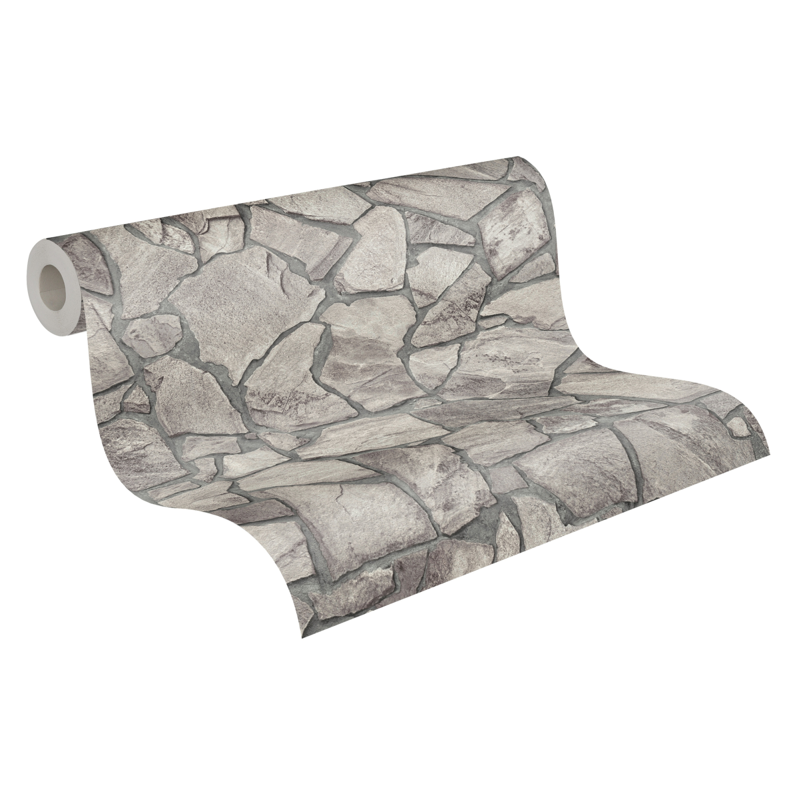 A.S. Creation Vliestapete BRICKS & STONES - grau - Steinoptik - 10 Meter