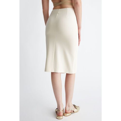 Liu Jo - Falda longuette con tachuelas Beige