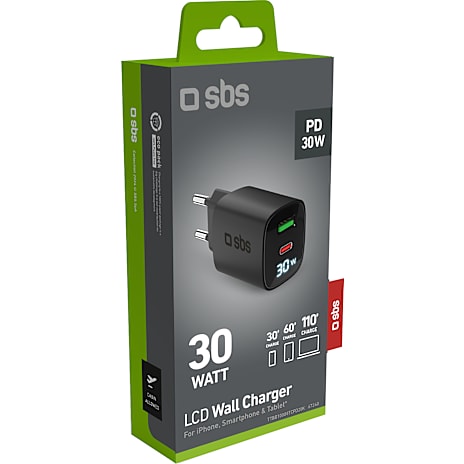 SBS oplader USB-C+A - sort