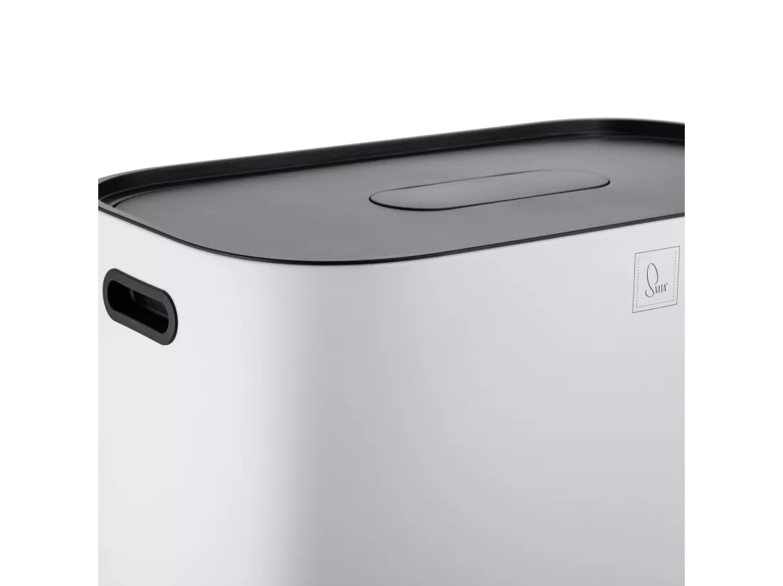 SVITA MLT2X30 Poubelle à pédale 60l 2 compartiments avec couvercle blanc