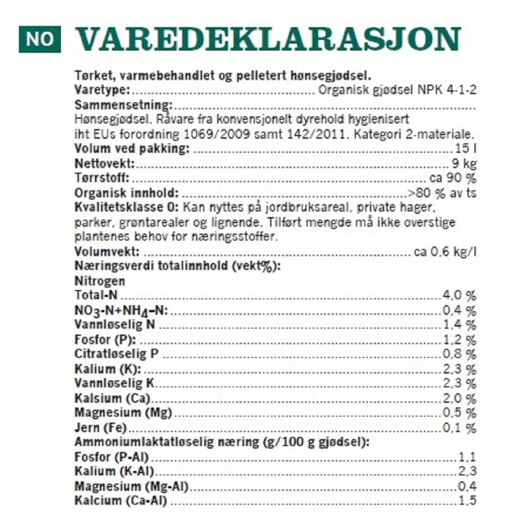 Hønsegjødsel 15 L