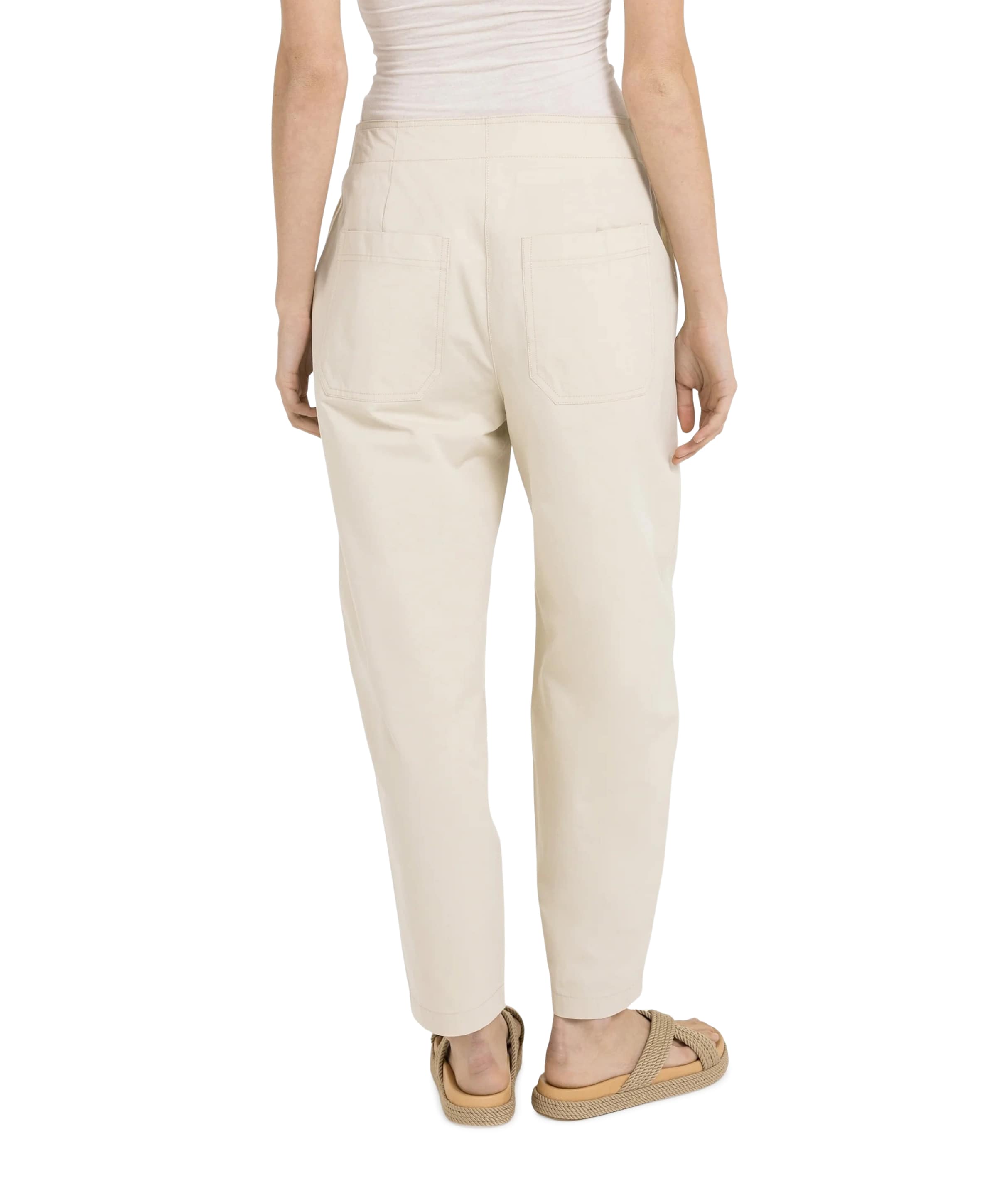 YAYA High waist barrel leg trousers dames broek beige