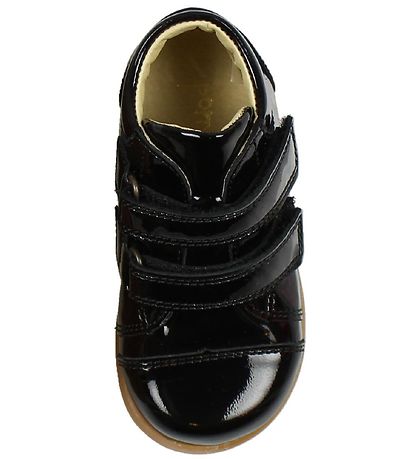 Pom Pom Lauflernschuh - Schwarzes Lackleder
