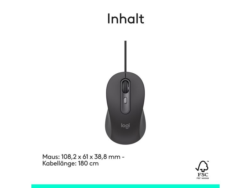 Logitech Maus Signature M520 for Business Präzise Maus mit «Logitech SilentTouch»-Technologie