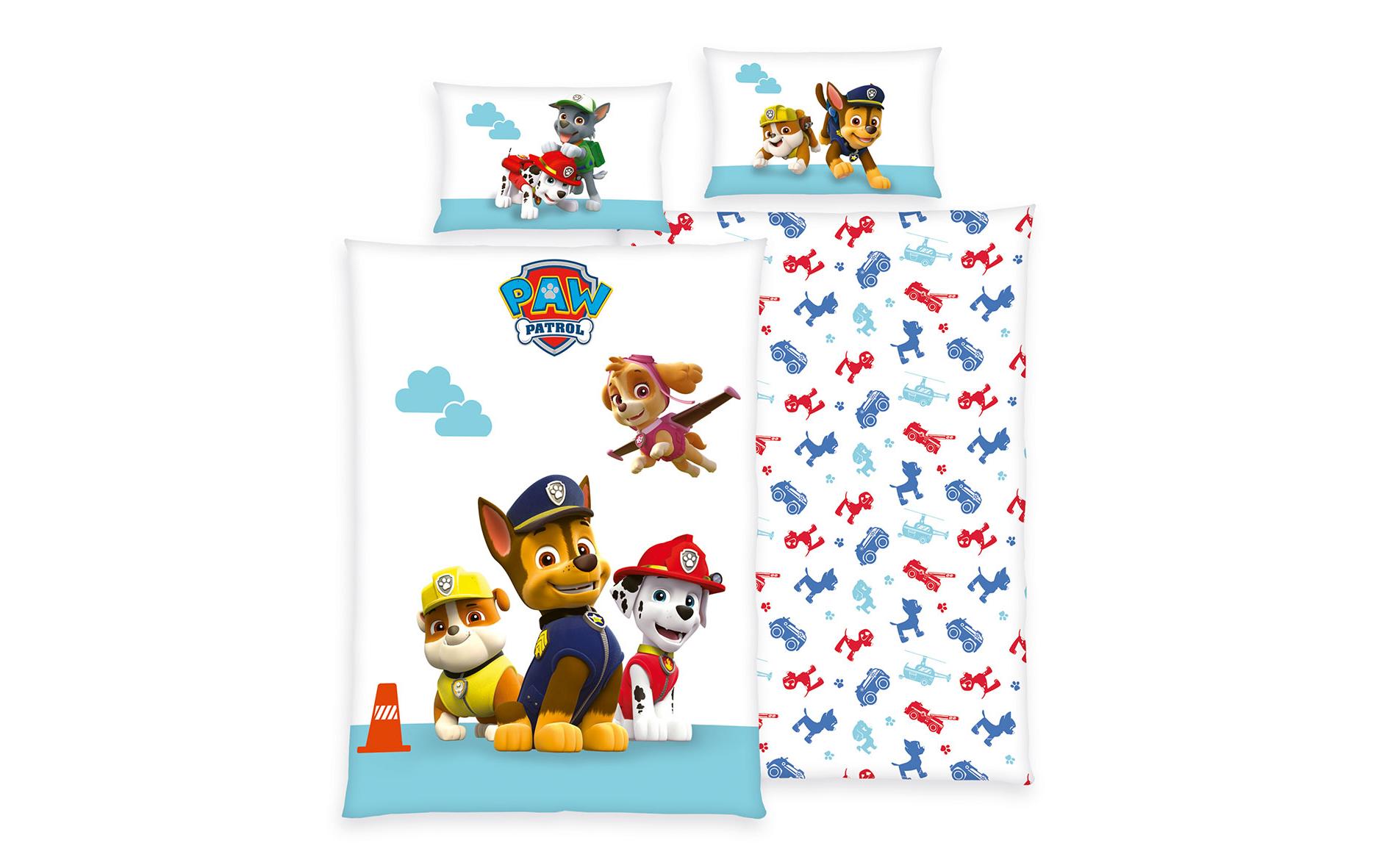 Kinder Bettwäschegarnitur Paw Patrol, 40/60+100/135 cmBettwäsche-Set für Kinder aus 100% Baumwolle