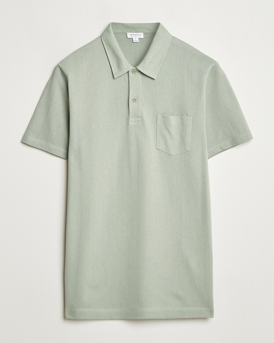 Sunspel Riviera Polo Shirt Pastel Green