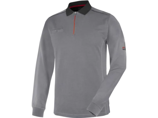 Polo de travail à manches longues Stretch X Würth MODYF gris