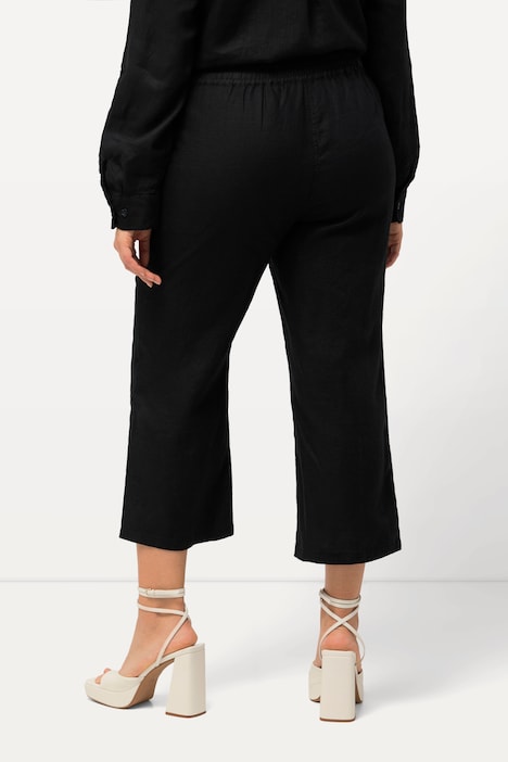7/8-Leinenhose, elastischer Bund, natürlich kühl