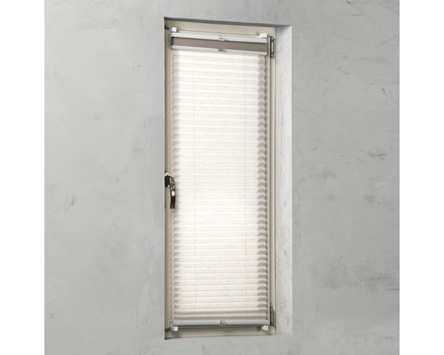 Soluna dubbel plisségordijn met zijspanning, linnen/beige, 45x130 cm