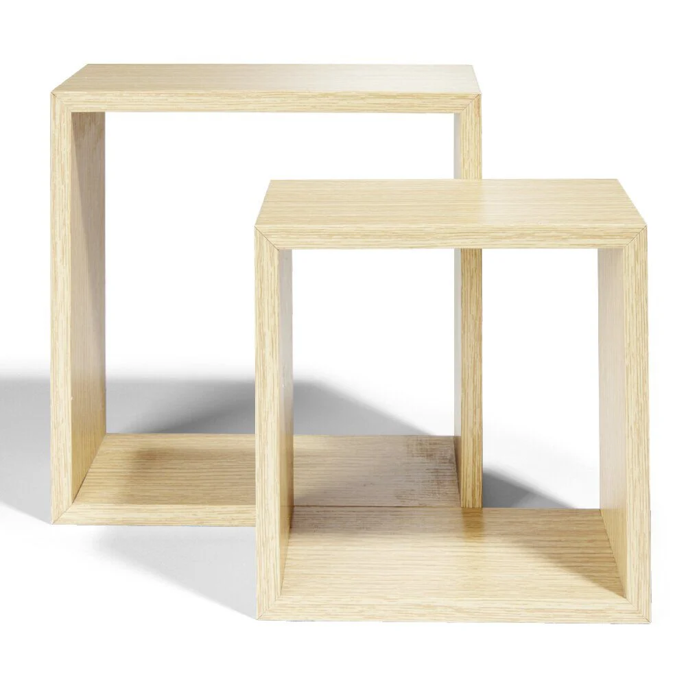 Étagère murale x2 Ronny bois beige 2 tailles