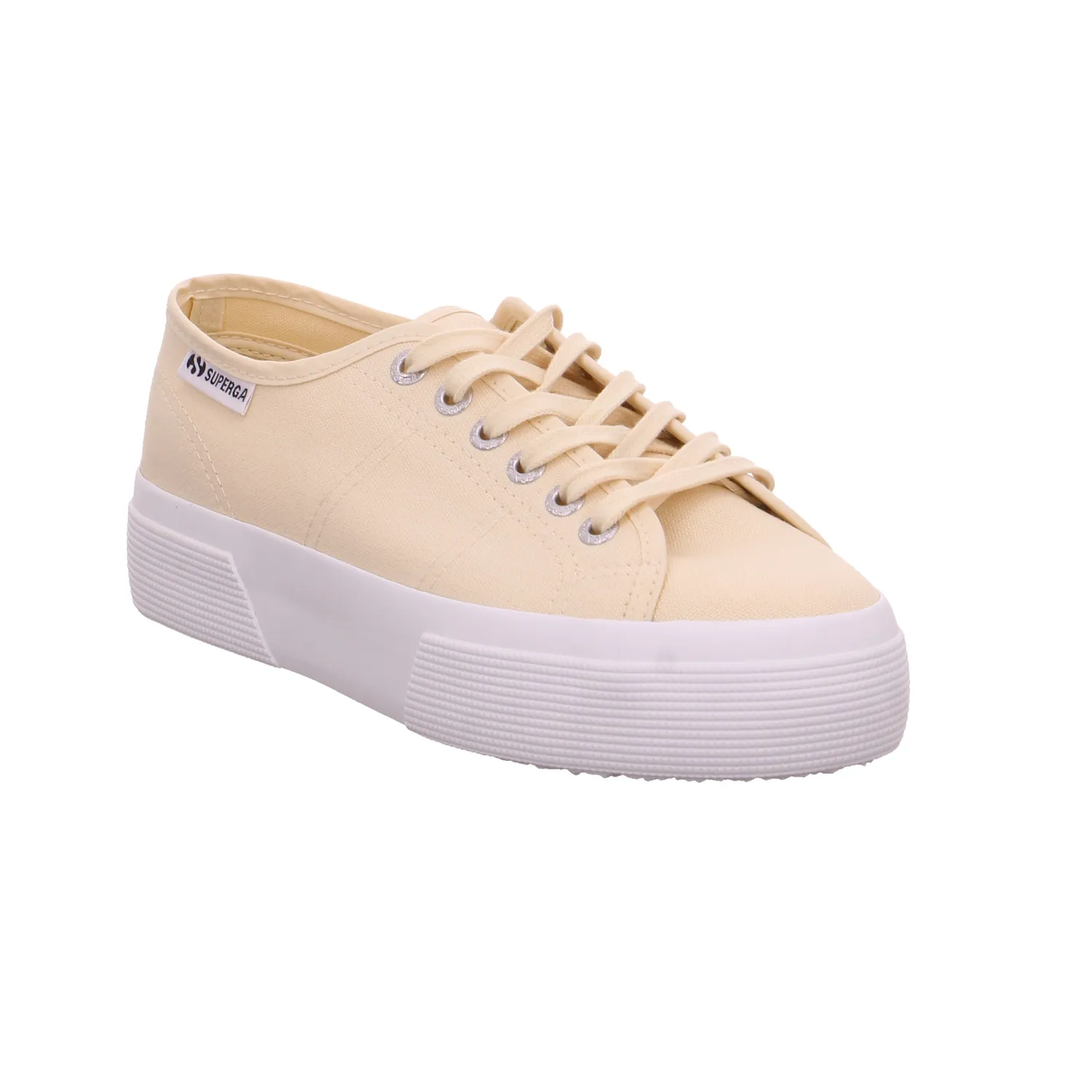 SUPERGA Sneaker Beige Textil  mit superleichter Laufsohle