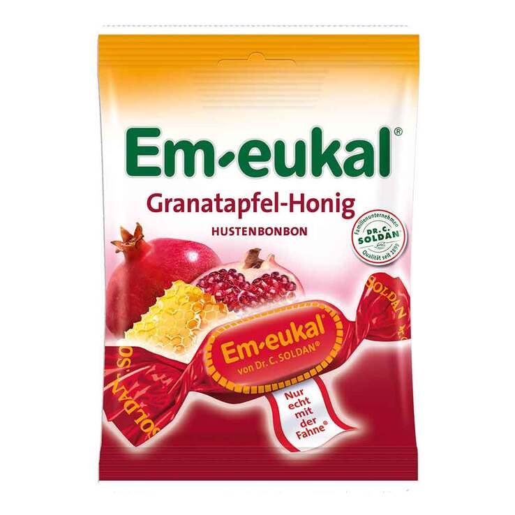 Em-eukal Hustenbonbons Granatapfel-Honig zuckerhaltig, 75 g