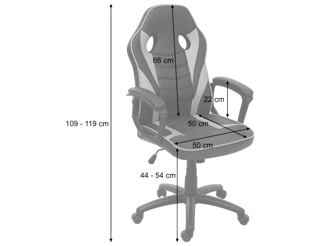 Chaise de bureau MCW-F59, noir