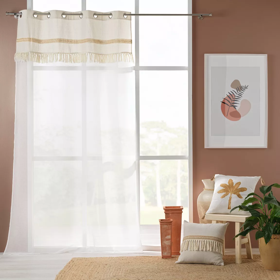 Voilage coton (140 x 240 cm) Janara Beige