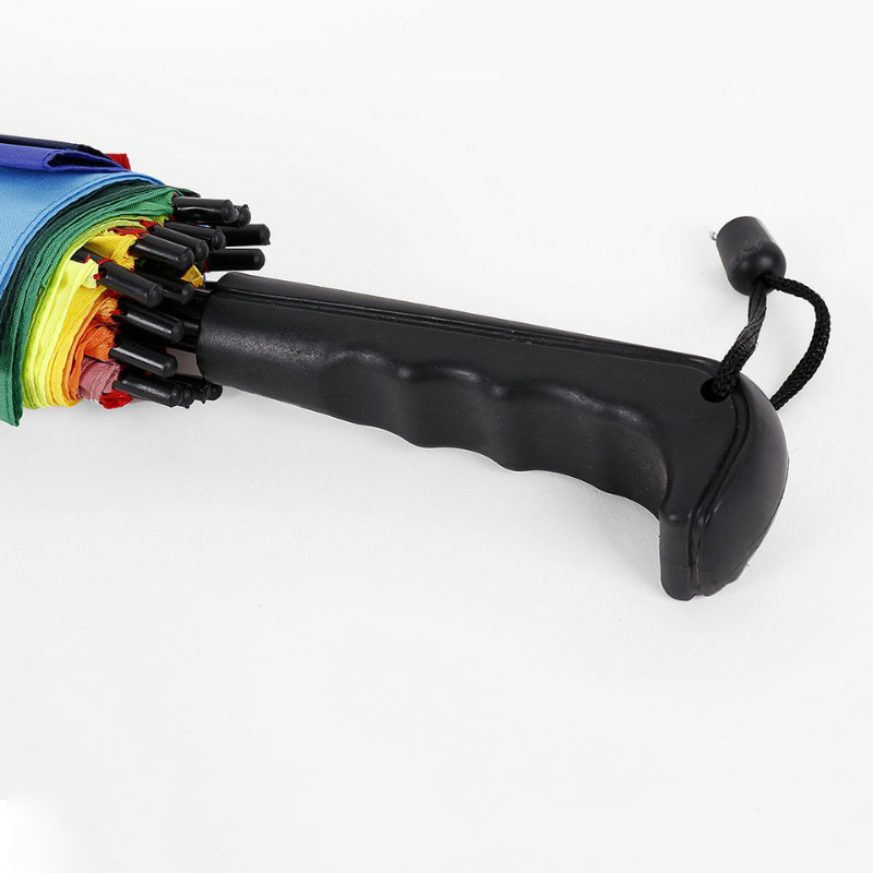 (Ø100cm) Langgriff Regenschirm Fashion Schirm mit automatischer Selbstöffnung   Handschlaufe - Regenbogen