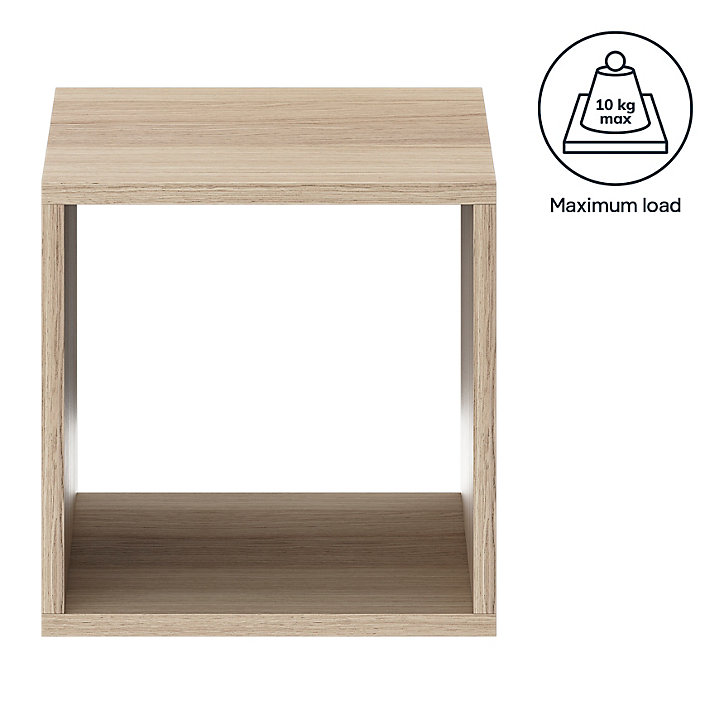 Étagère murale cube GoodHome Rigga effet chêne L. 30 cm