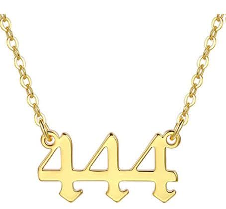 Gold plated necklace angel number 444 meaning gift spiritual