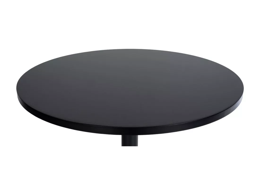 Table haute de bar - rond Ø 60 cm - Bois - Noir / Noir - rund
