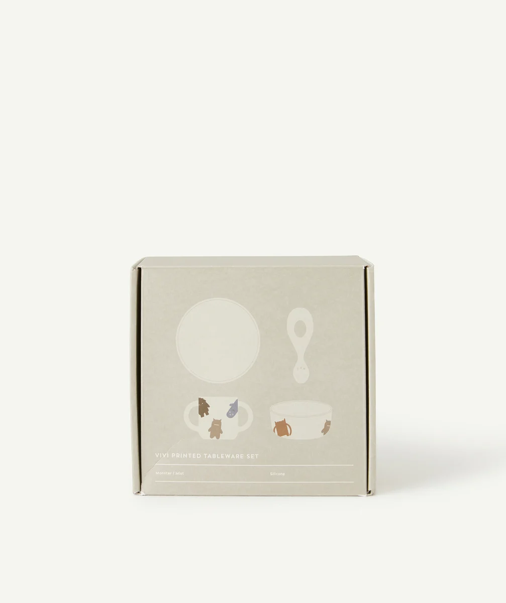 LIEWOODSET DE VAISELLES EN SILICONE MOTIFS MONSTRES