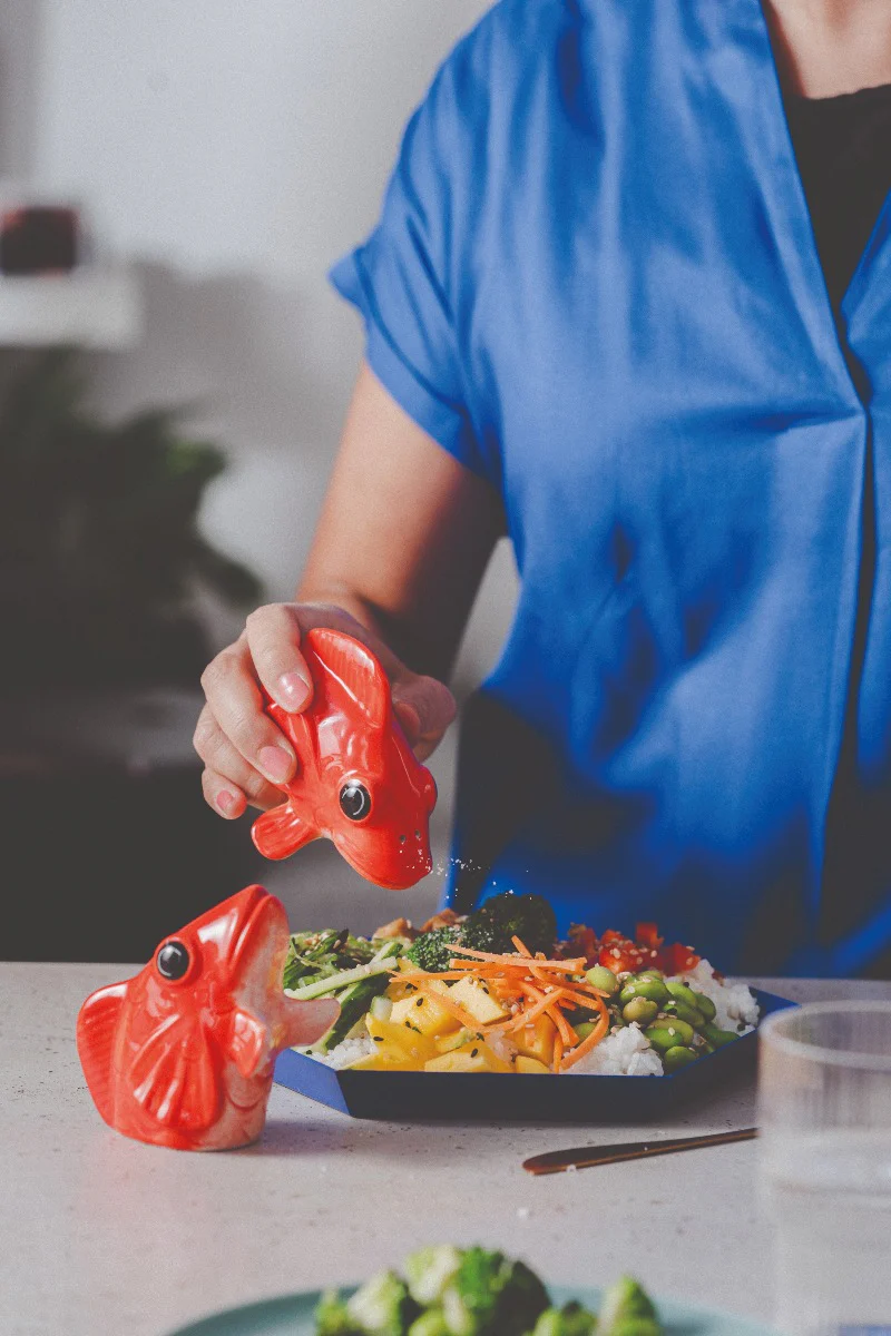 Donkey  Salt- og peber dispenser, fishes for dishes - rød