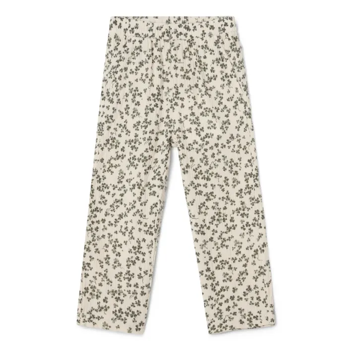 garbo&friends Pantalon Trèfles Mousseline de Coton Enfant | Ecru