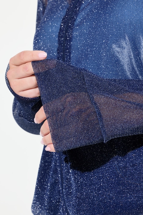 Blouson, Mesh mit Glitzer, Langarm
