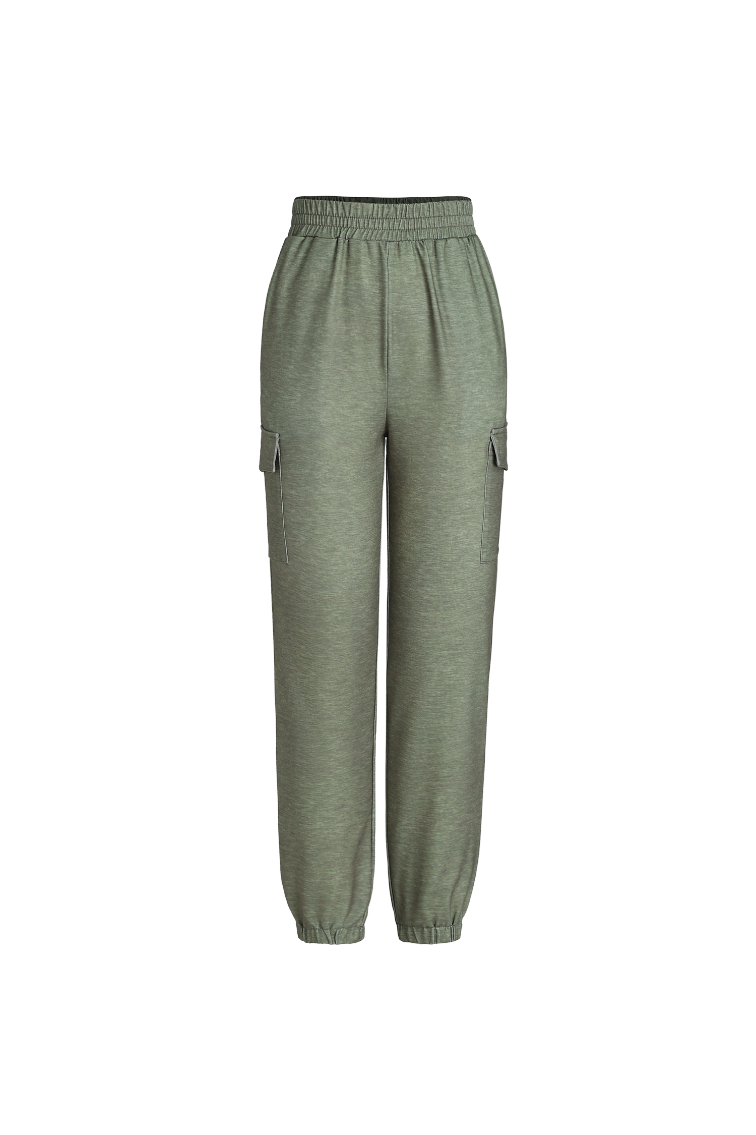 Jogging à poches et smocks olive