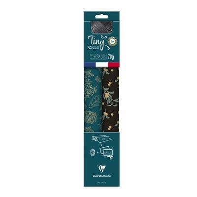 Clairefontaine - Set d'emballage cadeaux noir/bleu - Tiny Rolls