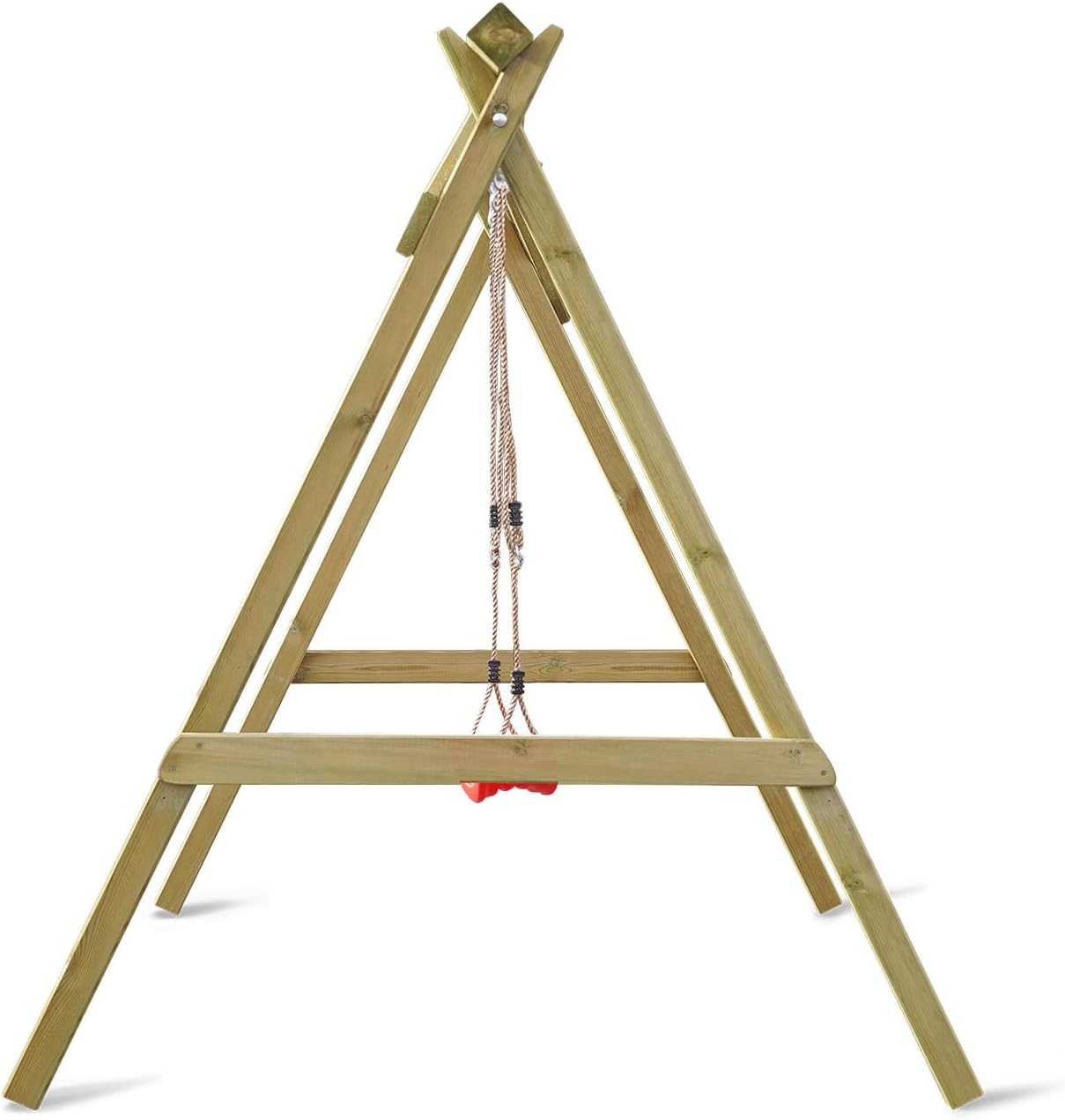 Gartenpirat Premium Kinderschaukel aus Holz Outdoor - Einzelschaukel mit Schaukelsitz - 180 x 180 x 200 cm TÜV geprüft