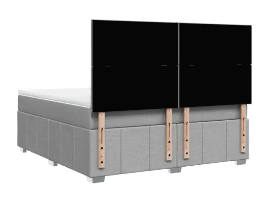 Sommier à lattes de lit avec matelas Gris clair 180x200cm Tissu
