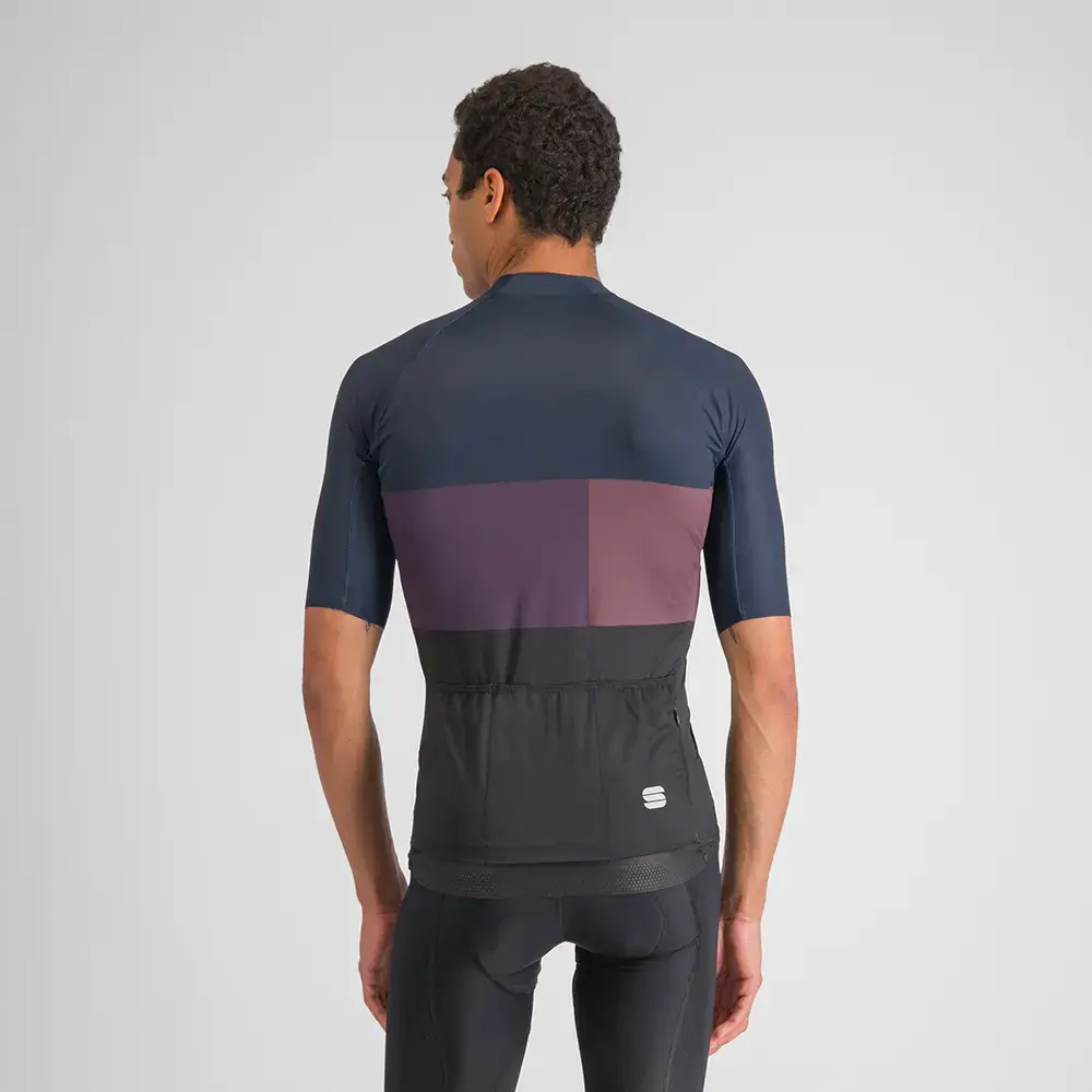 Sportful Snap Fietsshirt Korte Mouwen Donkerblauw/Zwart Heren