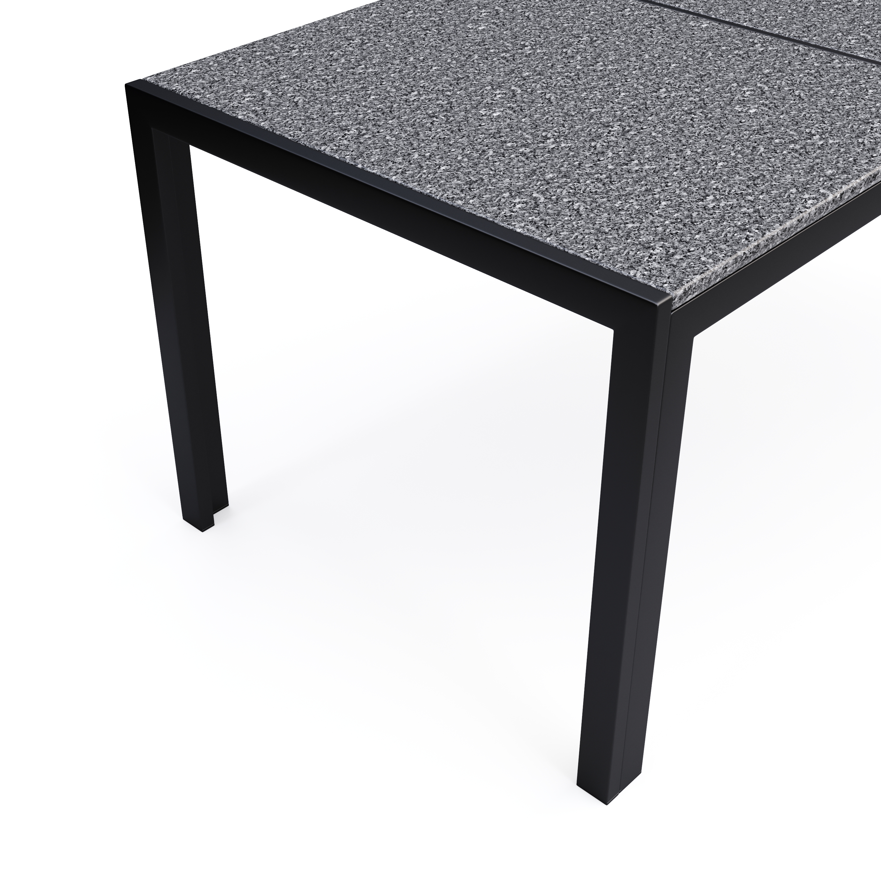 Granittisch 140 x 80 x 75 cm schwarz