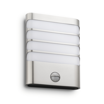 Philips wandlamp Raccoon rvs met bewegingssensor